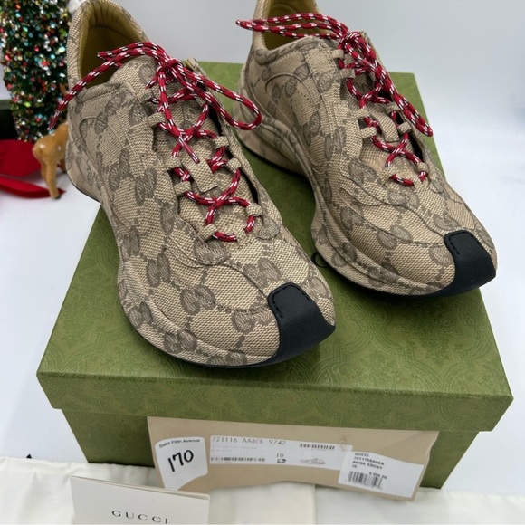 Men’s Gucci GG logo print run sneakers size handmade in Italy - Picture 2 of 8